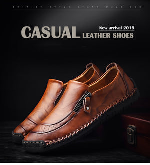 Classic Comfortable Men Casual Shoes Loafers Men Shoes Quality Split Leather Shoes Men Flats Hot Sale Moccasins Shoes Plus Size