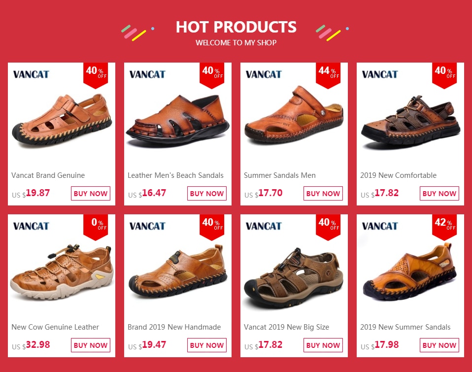 Vancat 2019 Summer Genuine Leather Outdoor Men's Shoes Men Sandals For Male Casual Shoes Water Walking Beach Sandalias Sandal
