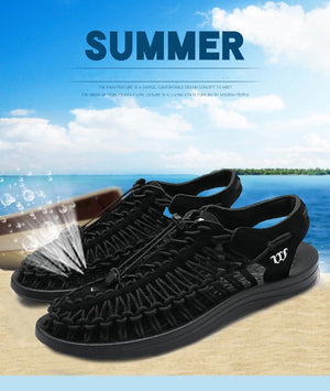 ZUNYU 2019 Summer Big Size 47 Men Sandals Fashion Handmade Weaving Design Breathable Casual Beach Shoes Outdoor Sandals For Men