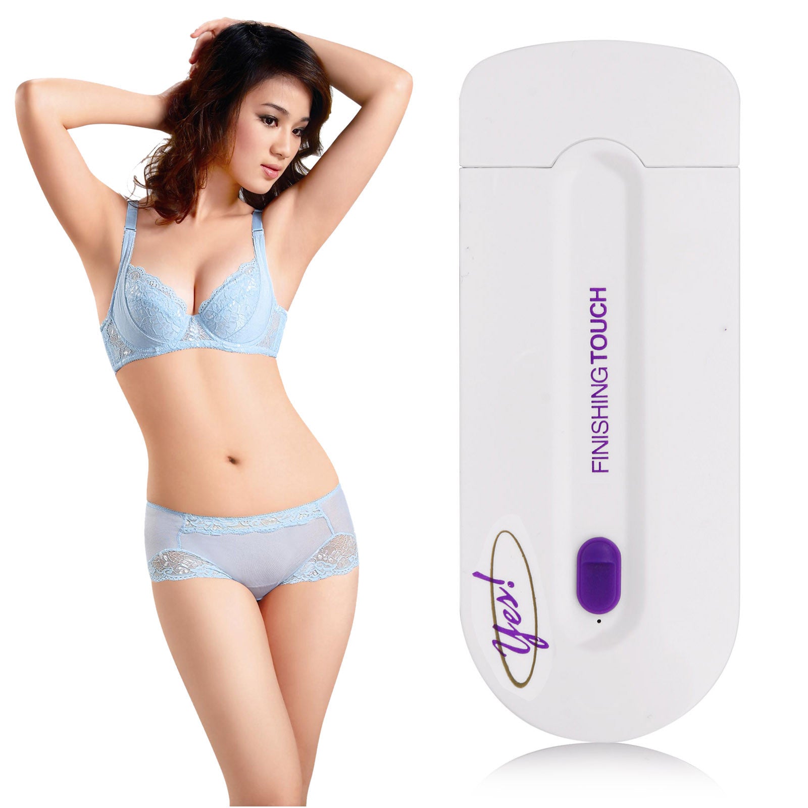 Finishing Touch Hair Remover As Seen on TV Instant & Pain Free Hair Removal with Laser Sensor Light Safely Shaver