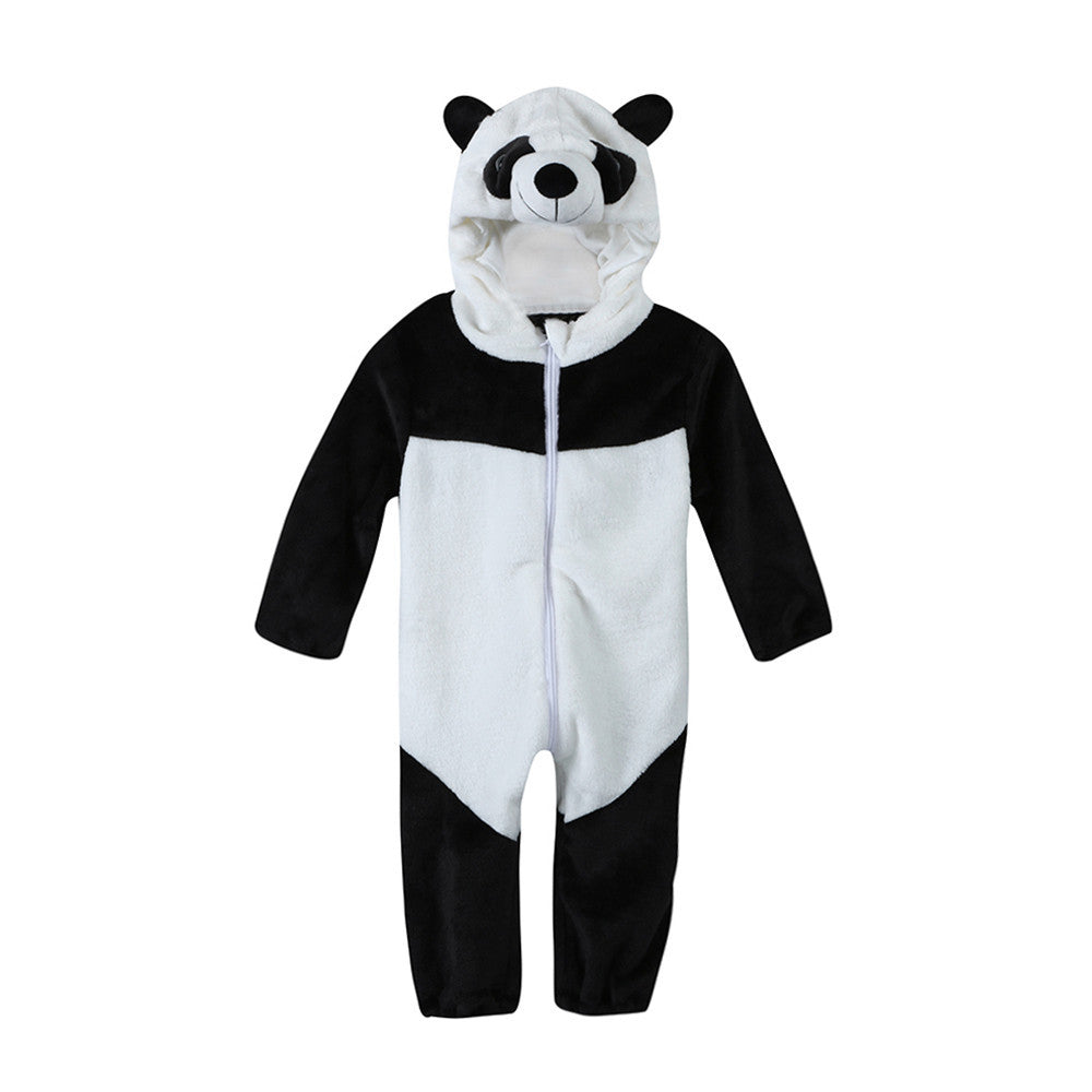 Toddler Newborn Baby Boys Girls Panda Cartoon Hooded Rompers Outfits Clothes