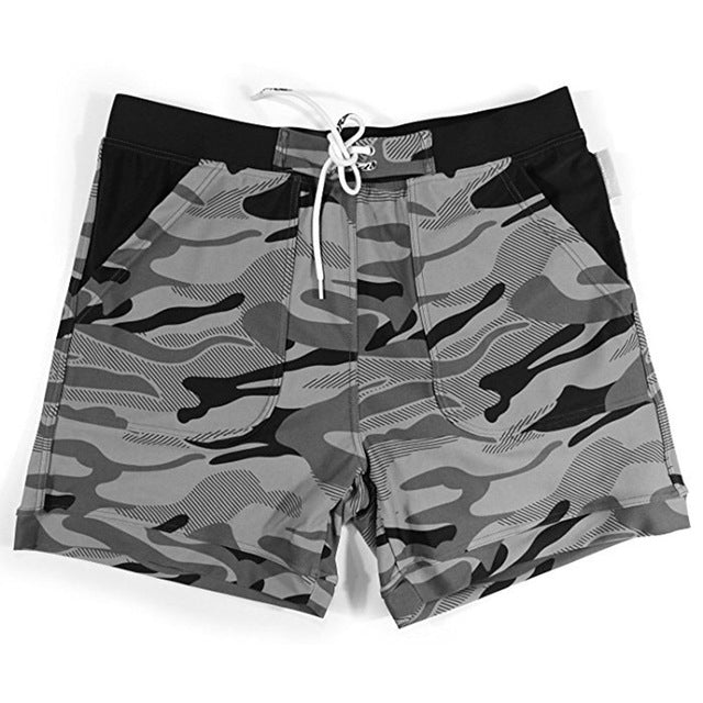 Casual Camo Printed Mens Board Shorts Men Beach Swimsuit Short Male Bermudas Beachwear Bathing Suit Quick Dry Slim Mens Shorts
