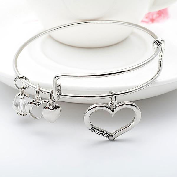 Mother Daughter Charm Bangle Set