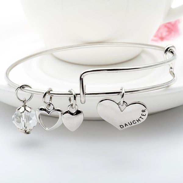 Mother Daughter Charm Bangle Set