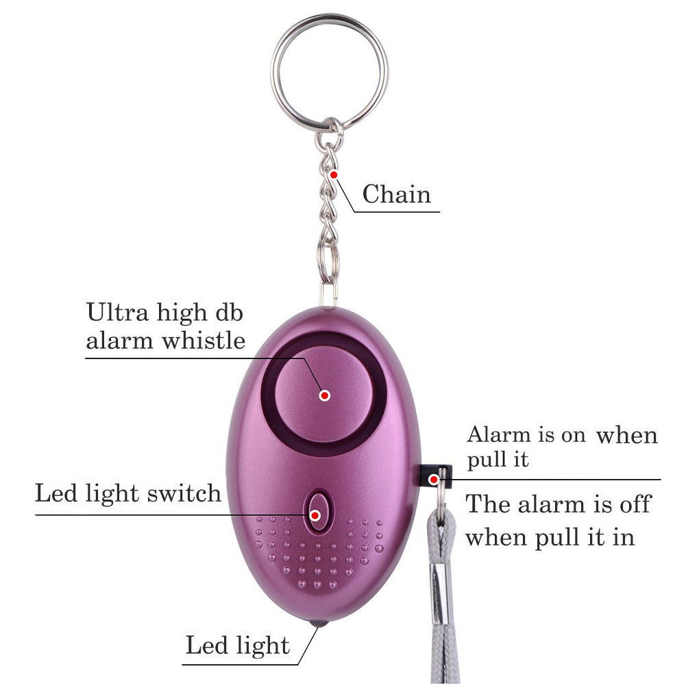 Personal Alarm Emergency Personal Security Alarm with LED Flashlight Safety Defense for Women Night Workers Kids Elderly (Deep purple)