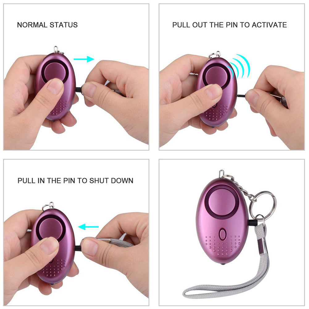 Personal Alarm Emergency Personal Security Alarm with LED Flashlight Safety Defense for Women Night Workers Kids Elderly (Deep purple)