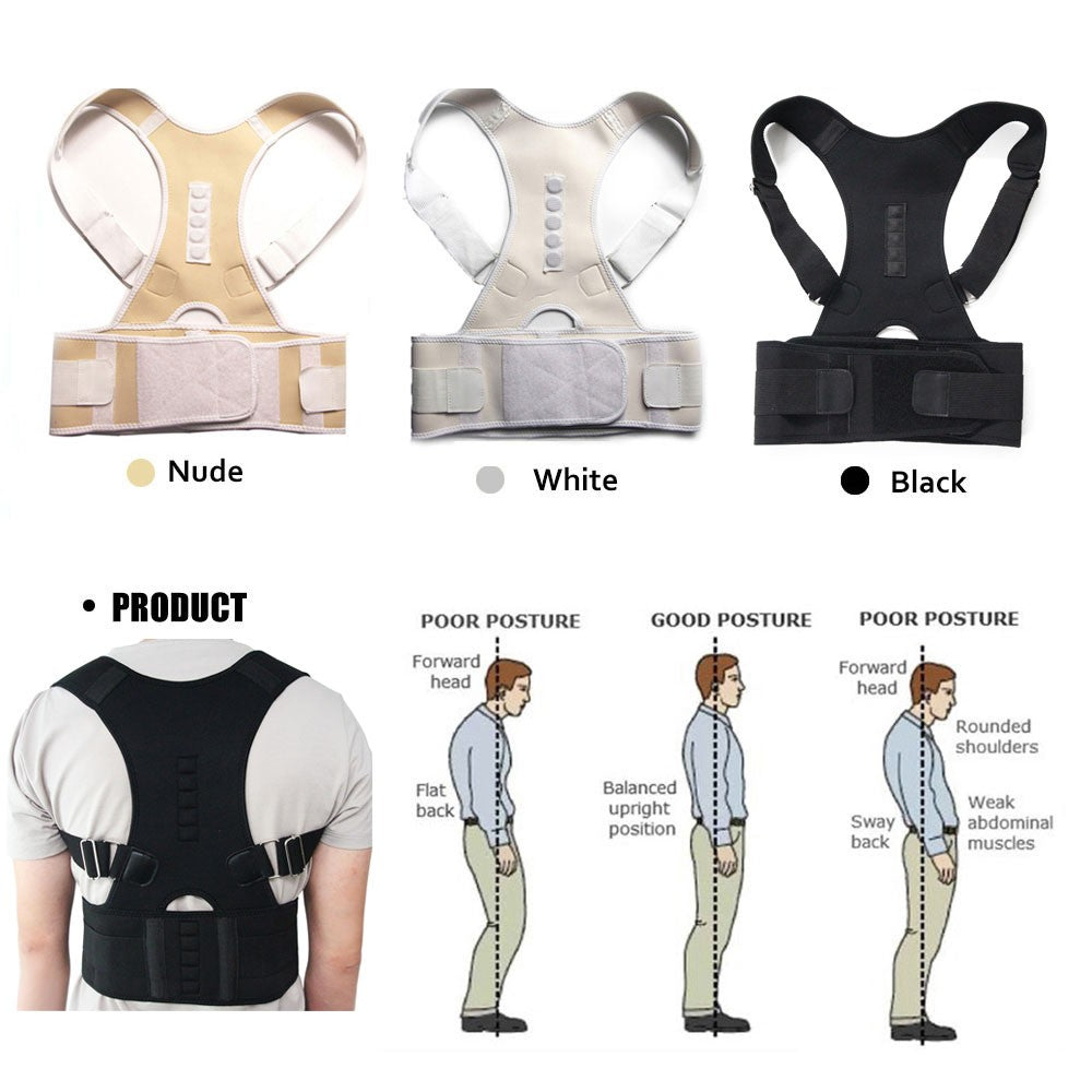 New Magnetic Posture Corrector Neoprene Back Corset Brace Straightener Shoulder Back Belt Spine Support Belt