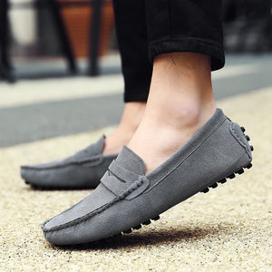 Shoes Men Loafers Soft Moccasins High Quality Autumn Winter Genuine Leather Shoes Men Warm Fur Plush Flats Gommino Driving Shoes