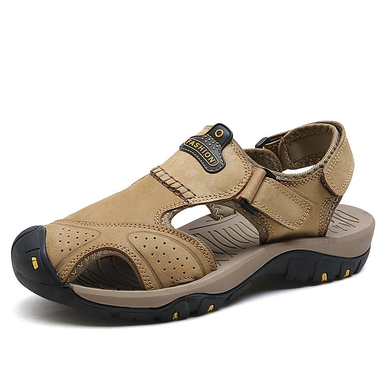 Vancat 2019 Summer Genuine Leather Outdoor Men's Shoes Men Sandals For Male Casual Shoes Water Walking Beach Sandalias Sandal