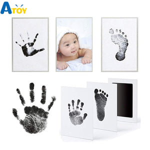 Footprint Imprint Kit Baby Ink Pad Storage Memento Ink Newborn Photo Frame Kits Baby Souvenir Drawer Inkless Handprint Casting