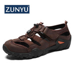 ZUNYU Casual Soft Sandals Genuine Leather Men Shoes Summer New Large Size 38-48 Man Sandals Fashion Men Sandals Sandals Slippers