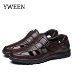 YWEEN Big Size men sandals genuine leather sandals Men outdoor casual shoes Breathable Fisherman Shoes men Beach shoes